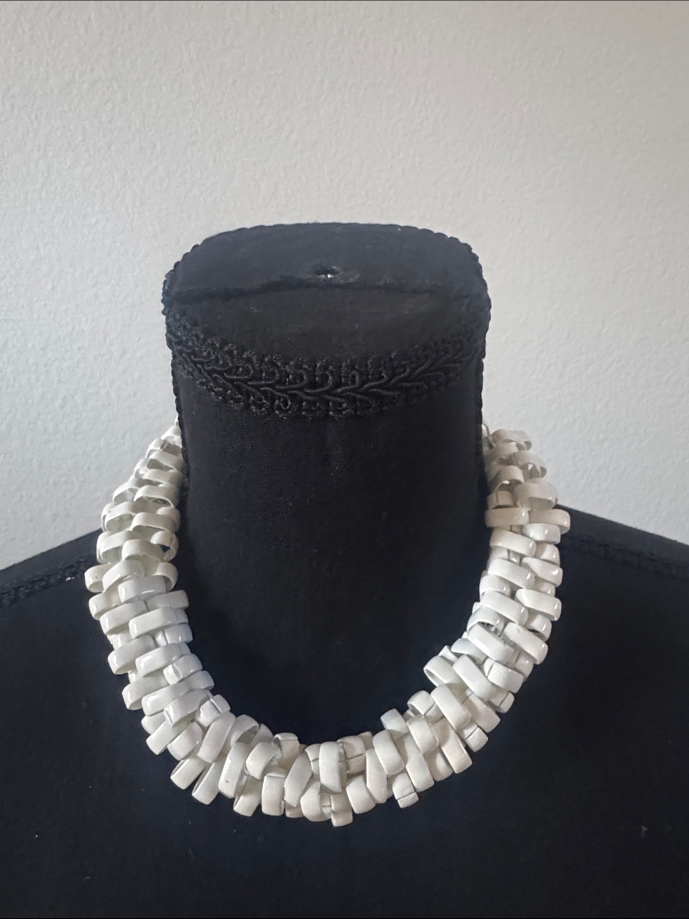Zara Cream Woven Bead Collar Necklace